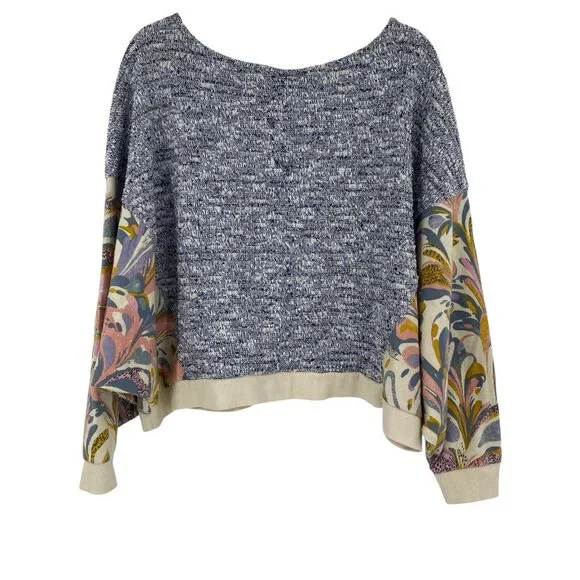 Saturday Sunday Anthropologie Size Large Sweatshirt Flora Printed Dolman - Picture 5 of 16